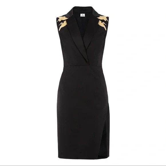 Altuzarra For Target Dresses & Skirts - Altuzarra Target Tuxedo Black Gold Crane Sleeveless Classy Dress Size 6 NEW